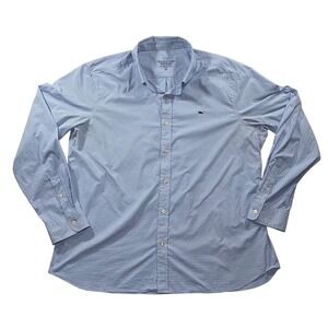 Vineyard Vines Performance Classic Fit Whale Shirt Men's XL Blue Check